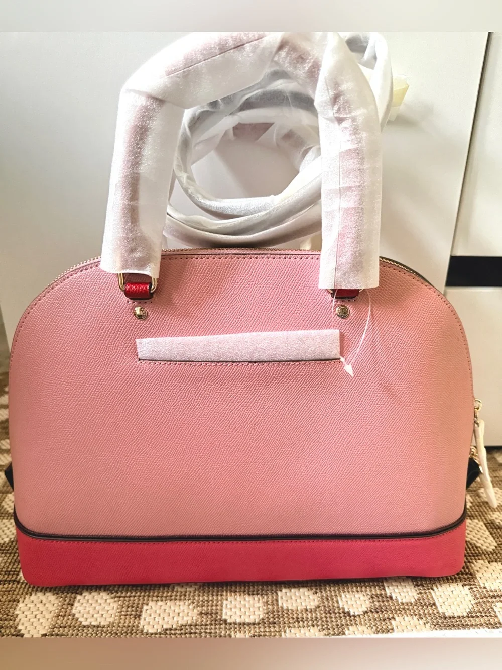 NWOT Coach Large Sierra Colorblock Crossbody Pink Dome Satchel Bag Gold F57502